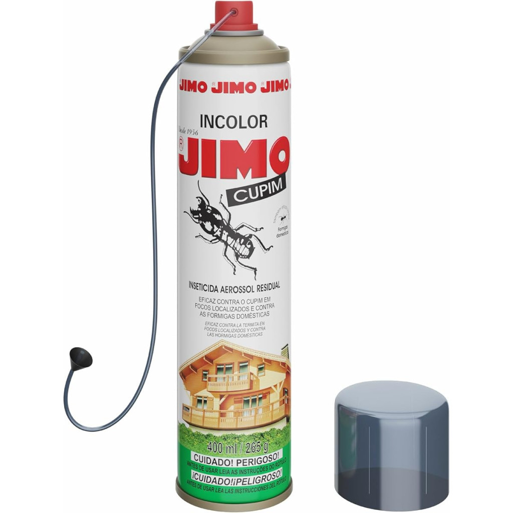 Jimo Cupim Contra Cupim Brocas e Formigas Alto Poder Residual e de Penetração Aerossol 400ml