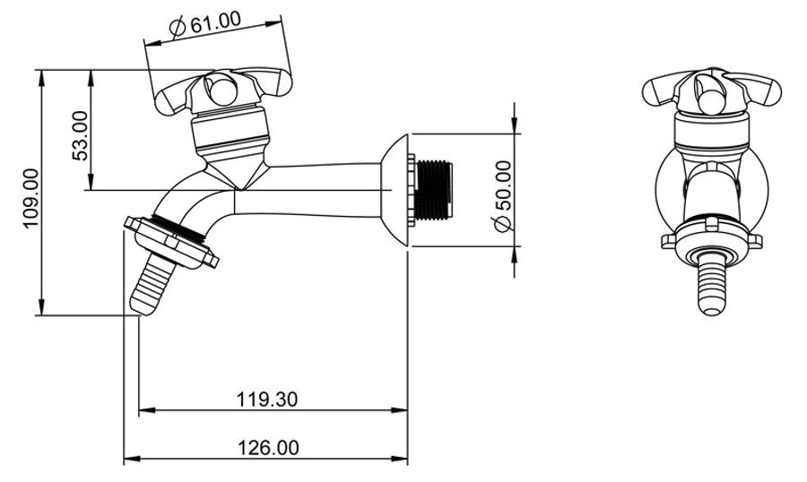 Torneira para Tanque e Jardim com Bico União Brio Branco 1/2 - Lorenzetti