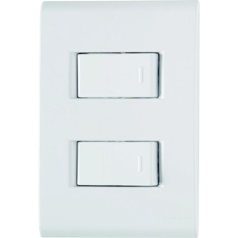 Conjunto 4" X 2" de 1 Interruptor Simples 10a 250v + 1 Interruptor Paralelo 10a 250v - Tramontina