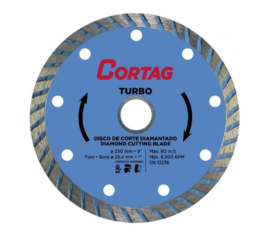 Disco de Corte Diamantado Turbo 230mm - Cortag