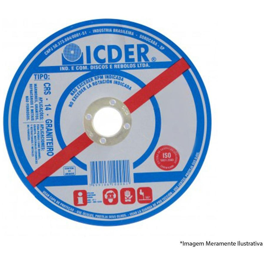 Disco Corte Refrat 9x1/8x7/8" 2 Telas Crs14 - Icder