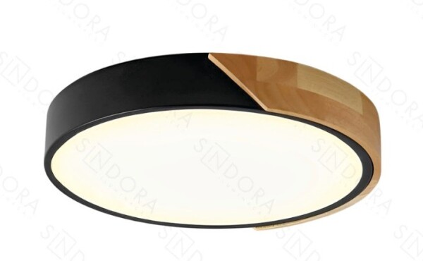Dinamica Plafon Dcx02354 51cm 45+45w 3000k Preto Wood