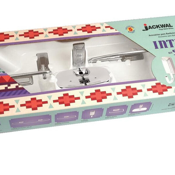 Kit 5 Pecas Inti com Saboneteira Metálica