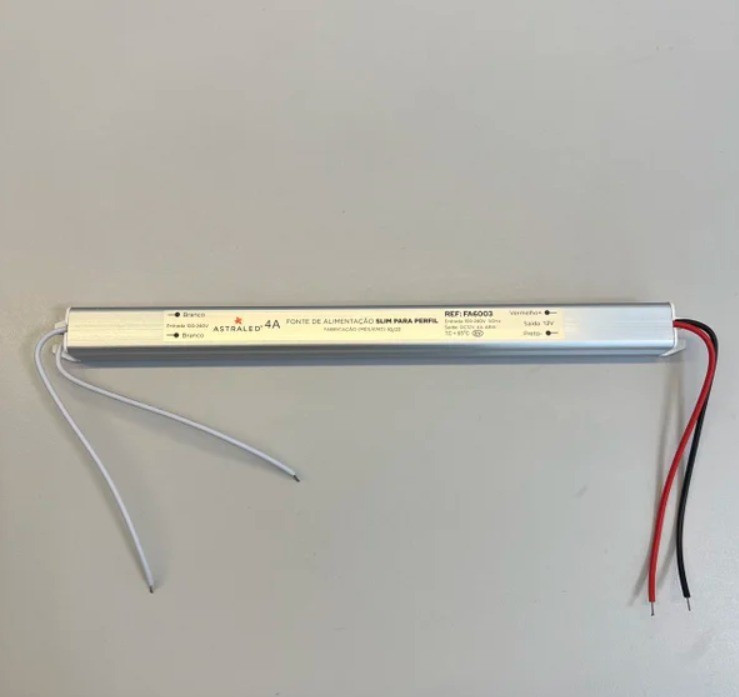 Astraled Driver 48w 12v 4a Fonte P/perfil Slim Fa-6003