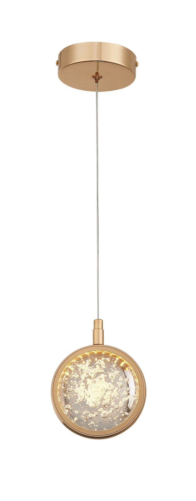Dinamica Pendente Qd05108 Led 7w 3000k Dourado 560lm