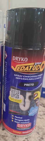 Spray Impermeabilizante Dryko Vedatudo 400ml/235g Preto
