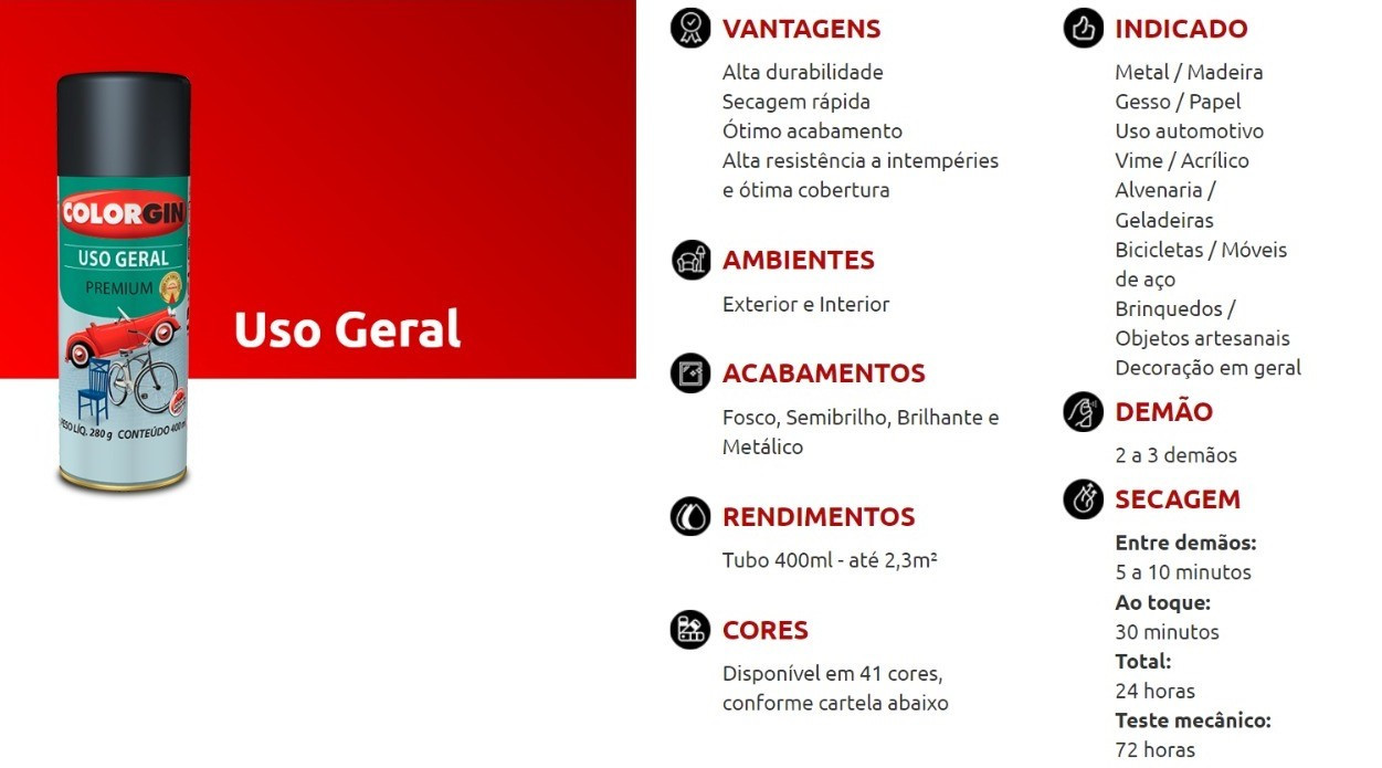 Spray Colorgin Uso Geral Vd 55091 400ml Verde
