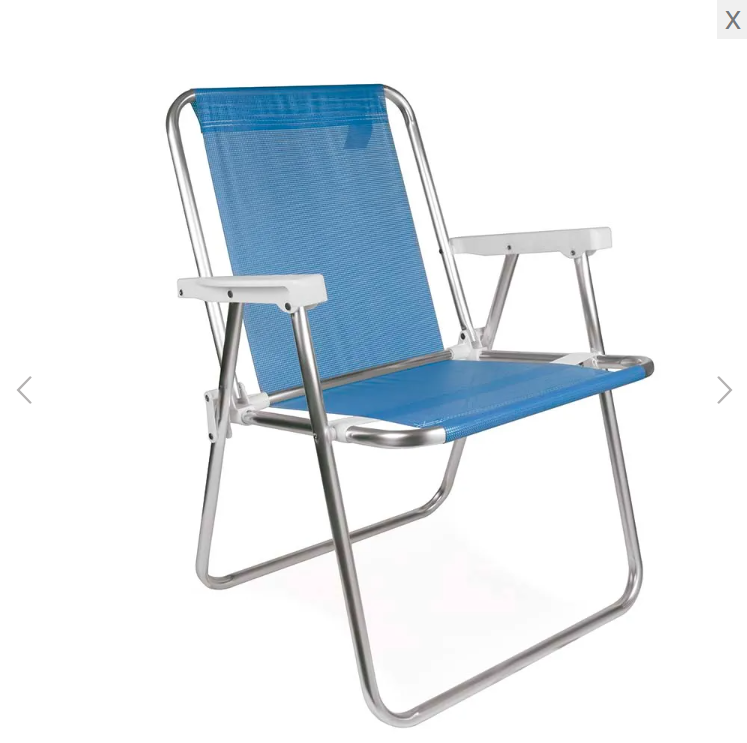 Cadeira de Praia Mor Alta Aluminio Sannet Azul 002274