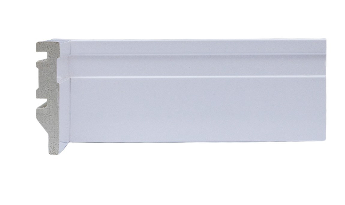 Graddus Rodape Gr70f Barra 2.40m X 7cm Frisado Branco