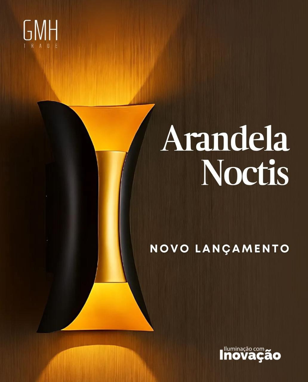 Gmh Arandela Noctis 10w 3000k Preto/gold
