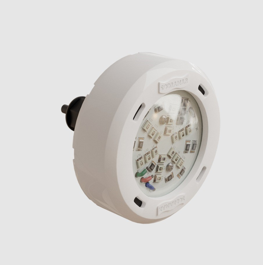 Luminaria Led P/piscina 9w Smd Rgb Cabo 1.5m Sodramar