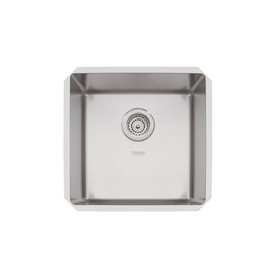 Cuba de Embutir Design Collection Quadrum 40 U em Aço Inox com Acabamento Scotch Brite 40x40 Cm