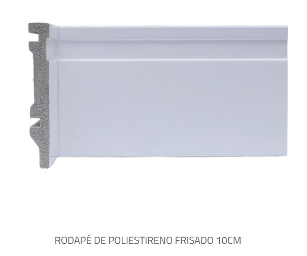 Graddus Rodape Gr100fs Barra 2.25m X 10cm Frisado Branco