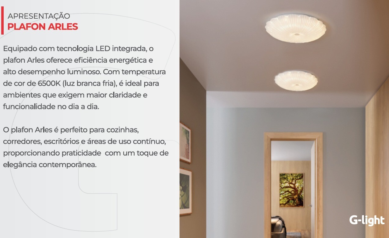 Querolustre Plafon Arles 255 Led 12 W 6500k Autovolt **