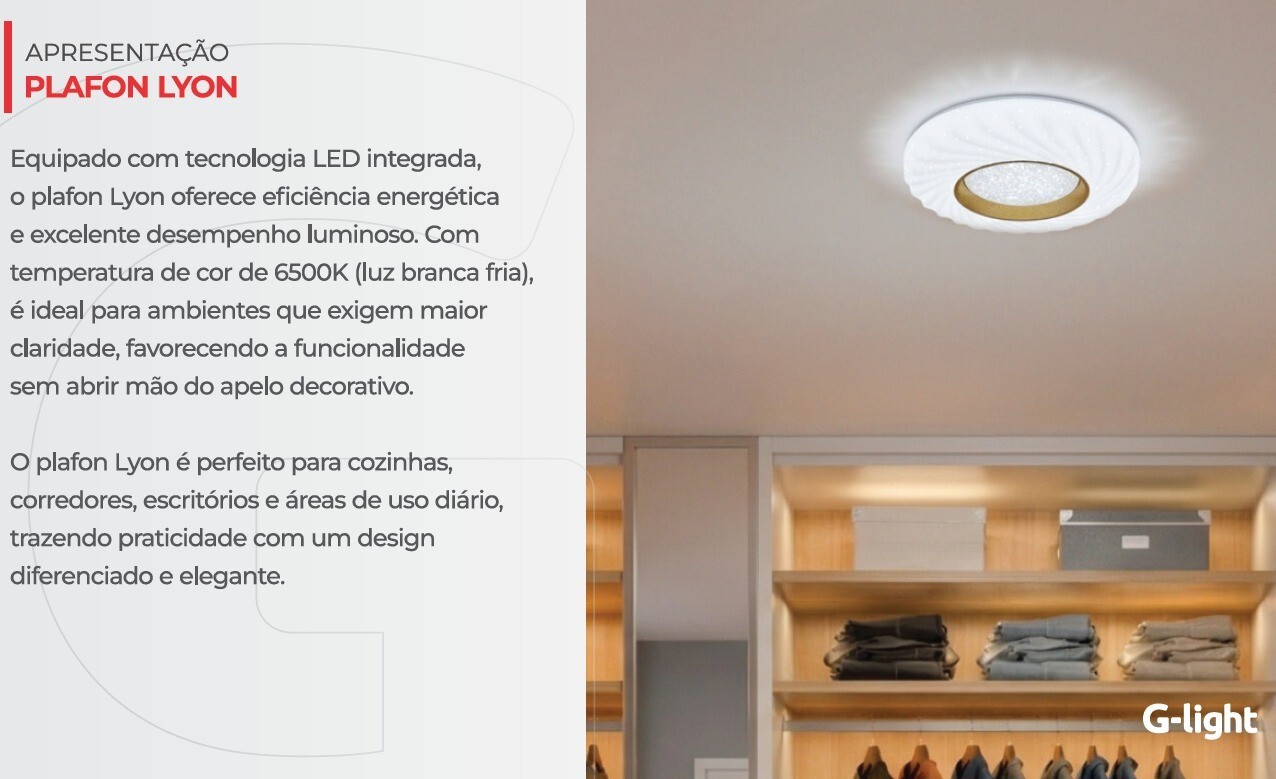 Querolustre Plafon Lyon 255 Led 12w 6500k Autovolt **