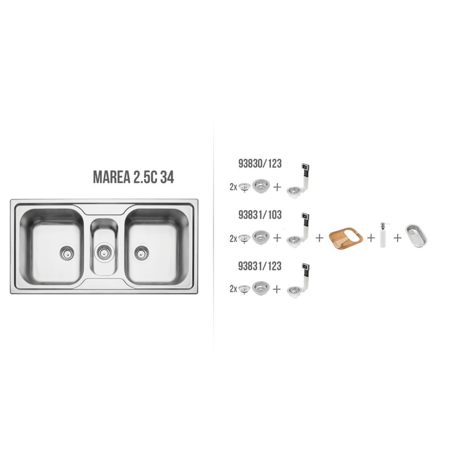 Cuba Inox Tramontina Retangular Dupla 100x50 C/aux 93831123