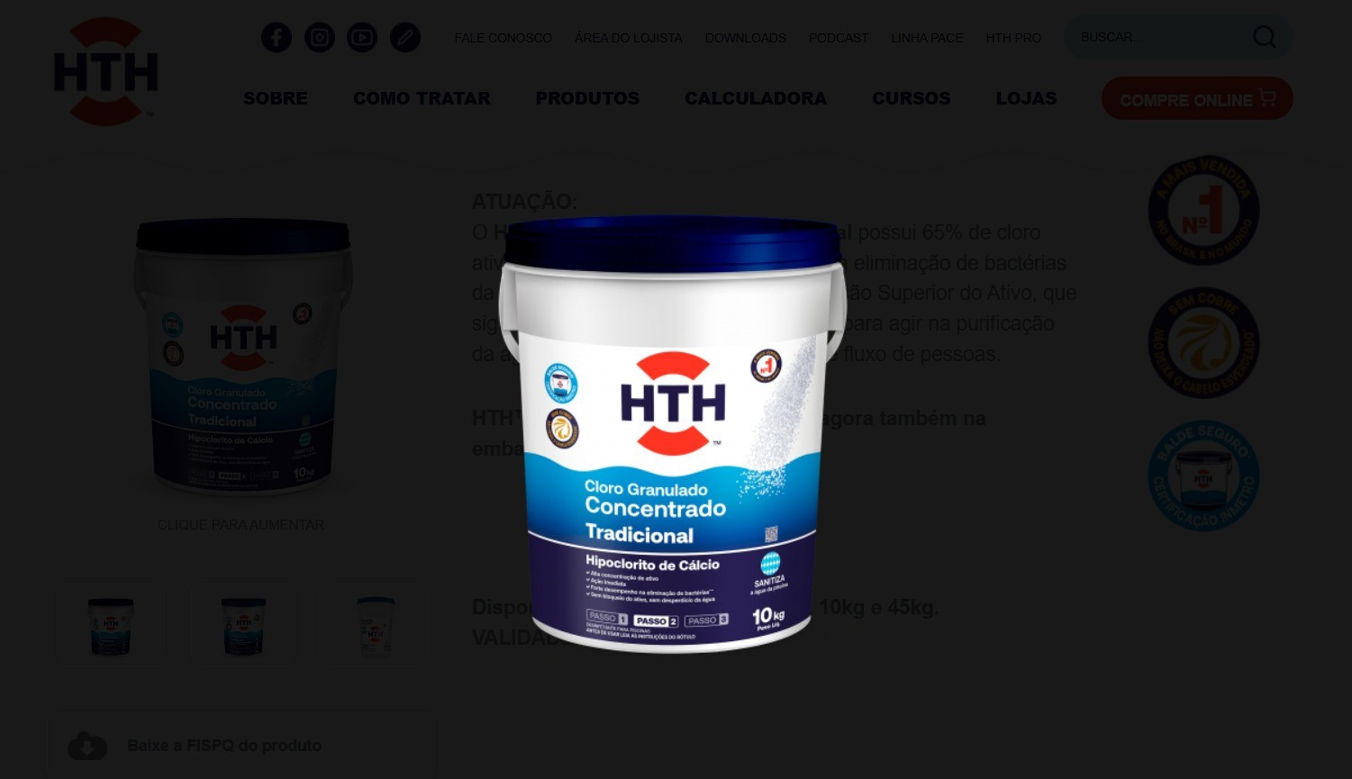 Hth Cloro Granulado Tradicional Balde 10kg