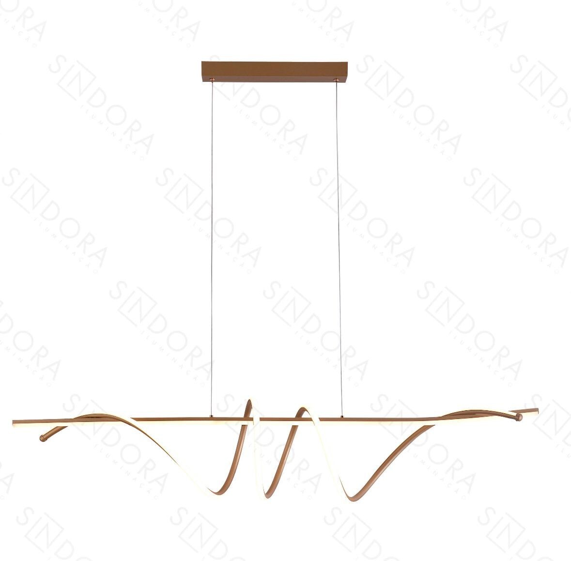 Dinamica Pendente Qd05374 Led 72w 3000k Dourado 5400lm