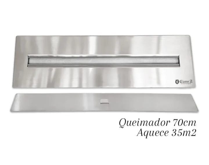 Lareira Kit Queimador 70cm Tampa e Vidro