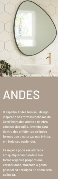 Zen Espelho Metalico Andes 90x110cm Laca Preto