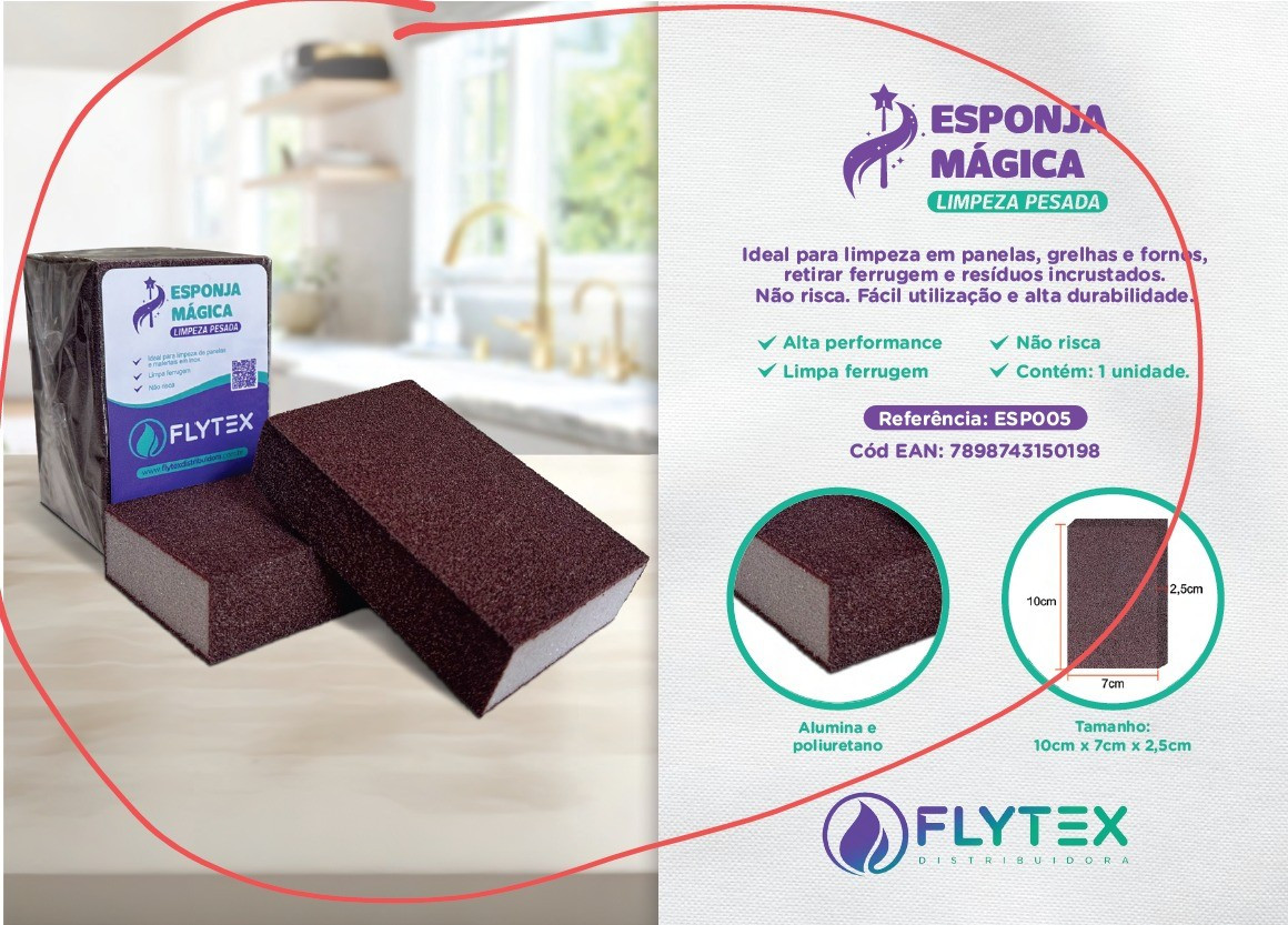 Flytex Esponja Magica Limpesa Pesada para Grelhas