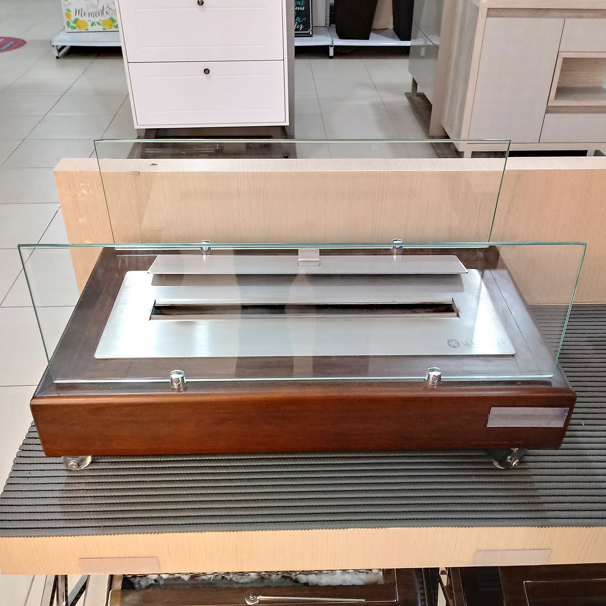 Lareira Ecologica 70cm Tampa/queimador/vidros Classe a