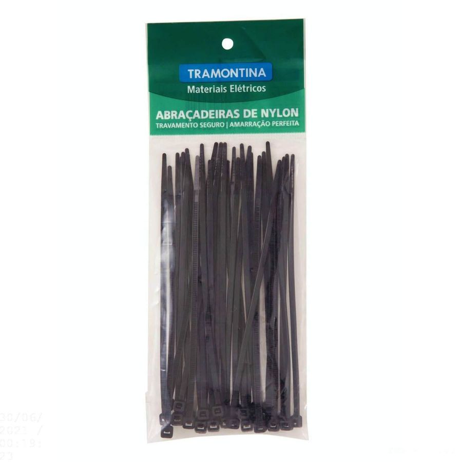 Abraçadeira de Nylon 151x3,7x1,5mm Preta - Tramontina