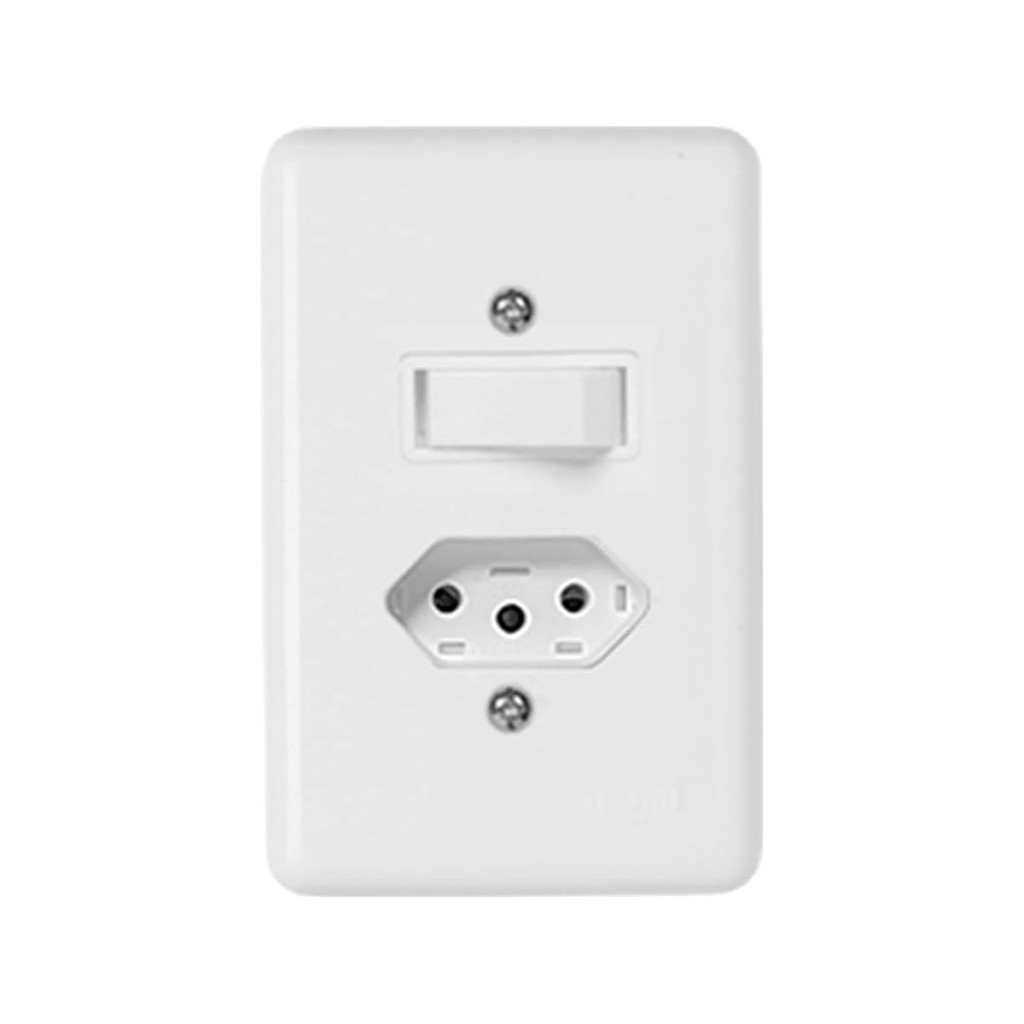 1 Interruptor + 1 Tomadafixa Emb.bip.2p+t 250v Complaca 4x2 - Stylus
